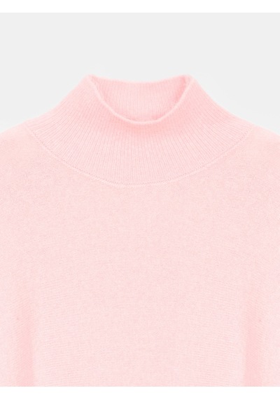 Dilvin 10851 Dik Yaka Yumuşak Dokulu Kazak-toz Pembe