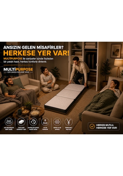 Purpose Tek Kişilik 10 Cm Katlanır Sünger Yatak Yer Ve Misafir Yatağı, Şilte Ve Minder Karavan, Kamp, Çadır Ve Araç İçi 24 Dns Orta Sert Sünger Fermuarlı Çıkarılabilir Kılıf Katlanır Yatak Purpose Tek Kişilik 10 Cm Katlanır Sünger Yatak Yer Ve Misafir Yatağı, Şilte Ve Minder Karavan, Kamp, Çadır Ve Araç İçi 24 Dns Orta Sert Sünger Fermuarlı Çıkarılabilir Kılıf Katlanır Yatak