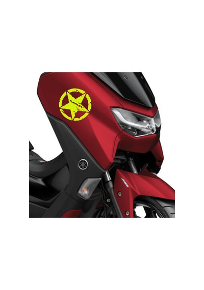 Deeb Army Yamaha Nmax Yıldız Sticker Etiket Mat Sarı 2 Adet