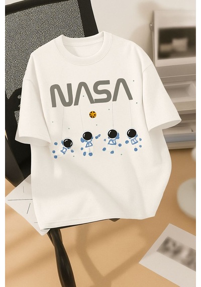 Nasa Baskılı Unisex Tshırt Çok Renkli