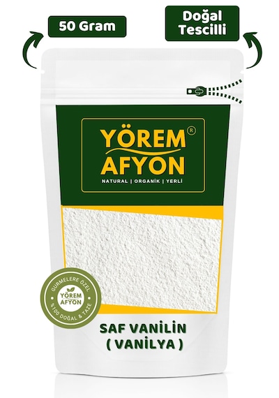 Yörem Afyon Mutfaktaki En Değerli Beyaz Altın Şekersiz Hoş Kokulu Saf Vanilin Vanilya Vanilla Planifolia 50g
