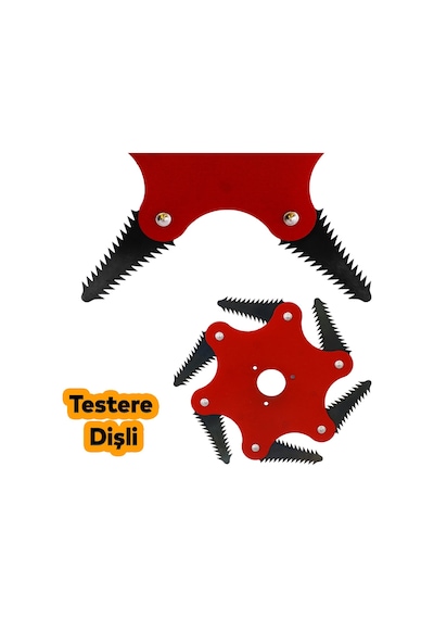 Benzinli Tırpan Metal Çim Çayır Biçme Kesme Aparatı 6 Kollu Testere Dişli Bıçkı Ahtapot Yedek Bıçak