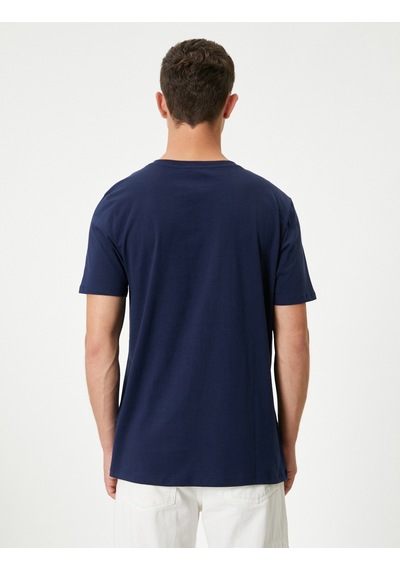 Koton Basic Tişört Slim Fit Bisiklet Yaka Kısa Kollu Lacivert 4sam10842hk Lacivert