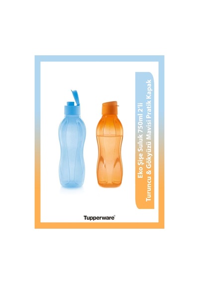 Eco Şişe Suluk 750 Ml 2li Mavi Turuncu