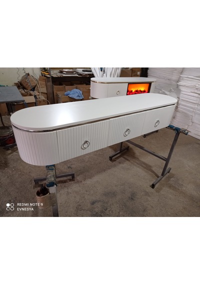 Desing Tv Sehpa Beyaz-gümüş 200cm Desing Tv Sehpa Beyaz-gümüş 200cm