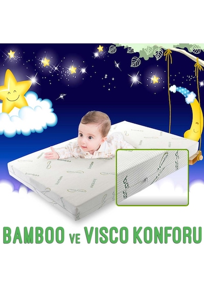 70 x 130 Heyner Bamboo Visco Bebek Yatağı Ortopedik Visco Yatak