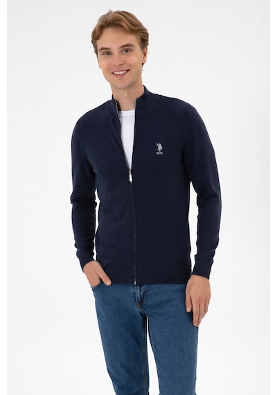 U.S. Polo Assn. Erkek Slim Fit Lacivert Triko Hırka 50313684-VR033
