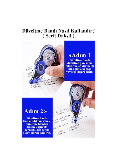 Şerit Daksil 5mmx8 Metre 8 Adet Şerit Düzeltici Fixpoint Şerit Silici Yazı Silici Büro Ofis Okul