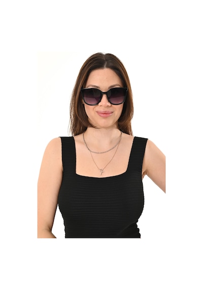 Zumoo Kadın Oversize Kedi Gözü Formlu Güneş Gözlüğü - Gz1019 Siyah