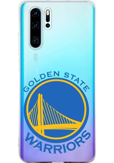 Huawei P30 Pro Uyumlu Kapak Golden State Warriors Tasarımlı Şeffaf Silikon Kılıf Şeffaf