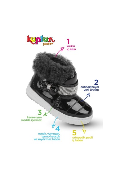 Kaptan Junior Kız Çocuk Botu Içi Kürklü Kaymaz Taban