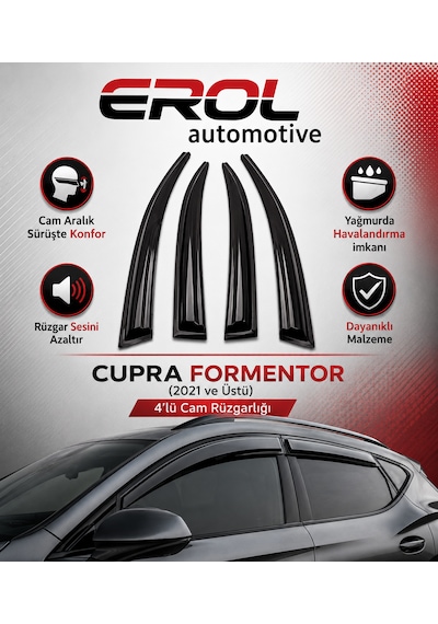 Cupra Formentor 2021 Ve Sonrası 4'lü Suv Cam Rüzgarlığı Siyah