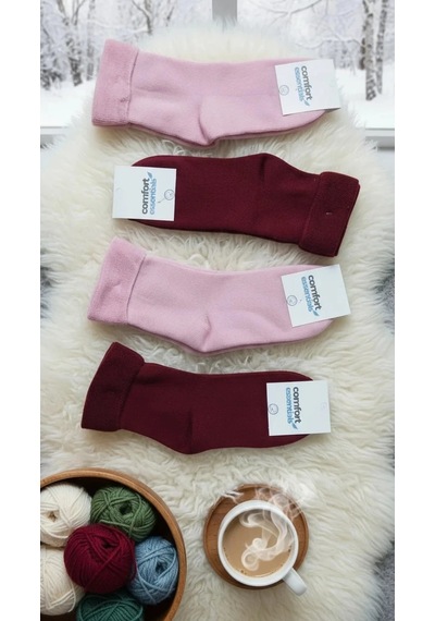 Efemicgiyimstore Bayan Kışlık Uzun Konç Havlu Çorap 12'li Paket Çok Renkli