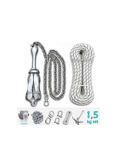 Tekne Ve Şişme Bot İçin Hazır Çapa Seti 1.5kg Şemsiye Çapalı