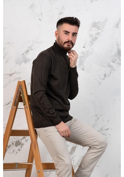 Boğazlı Slimfit Erkek Triko Kazak
