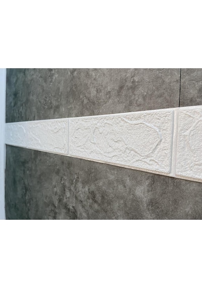 Kendinden Yapışkanlı 10 Adet 7-70 Cm Beyaz Tuğla Desen Bordür