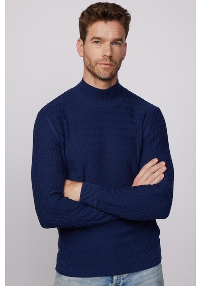 Tudors Slim Fit Dar Kesim Yarım Balıkçı Yaka Desenli Tüylenmeyen Lacivert Erkek Kazak-28656-lacivert Lacivert Tudors Slim Fit Dar Kesim Yarım Balıkçı Yaka Desenli Tüylenmeyen Lacivert Erkek Kazak-28656-lacivert Lacivert