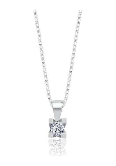 0.25 Karat Mia Zirconia Benzersiz Zerafet Tektaş Gümüş Kolye