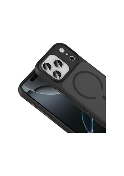 Apple Uyumlu iPhone 17 Pro Magsafe Özellikli Sert Fall Telefon Kılıfı Siyah