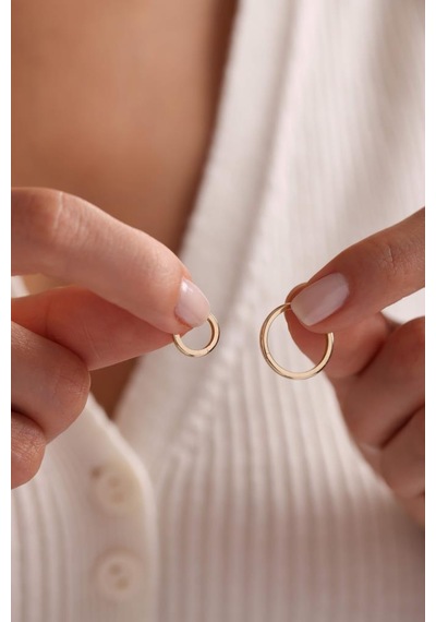 Altın Du Z Oval Halka Ku Pe 1.2 Cm 2mm