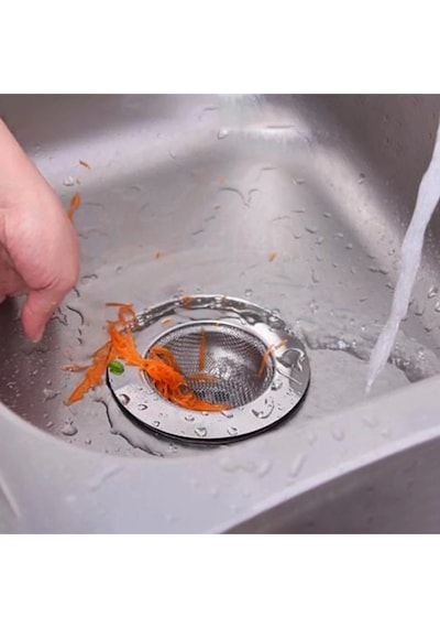 Mutfak Su Lavabo Filtresi Örgü Süzgeç Paslanmaz Çelik 7.5 Cm Çap Çok Renkli