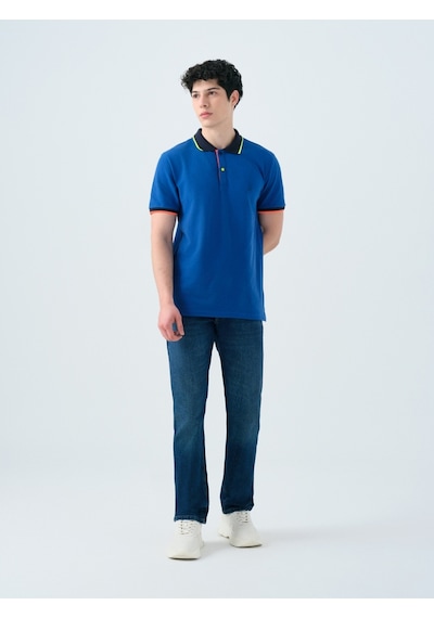 Regular Fit Erkek Polo K.kol Cobalt Blue