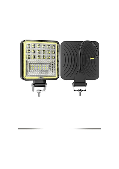 126w 12-24 Volt Kare Sis Farı Drl Sarı Oto Çalışma Lambası Atv Kamyon Tır Traktör Offroad
