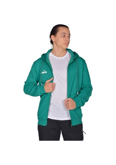 Diadora İmola - Erkek Yeşil Pamuklu Tam Fermuarlı Spor Sweatshirt Yeşil