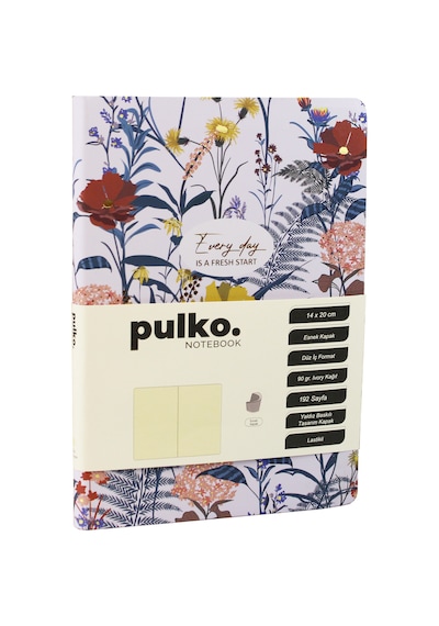Pulko Notebook Every Day Is A Fresh Start Serisi, 14x20cm , 90gr. Ivory Kağıt, 192 Sayfa, Esnek Kapak, Düz, Powder Blush