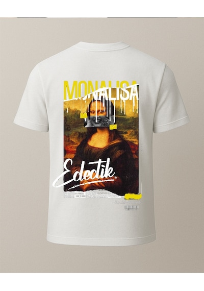 Monalisa Baskılı T-shirt Beyaz