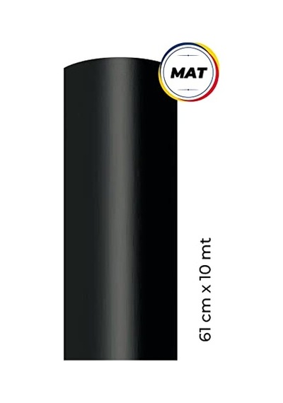 Mat Siyah Yapışkanlı Kaplama Folyosu 61 Cm X 10 Mt 1