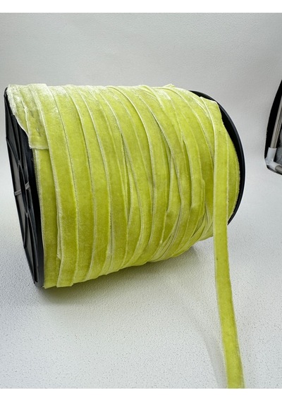 Paşateks- 1 Cm Düz Kadife-5 Metre Elektrik Lime