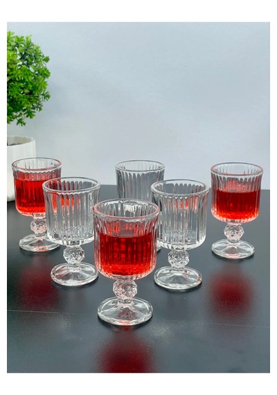 6 Kişilik Cam Ayaklı Pinterest Kahve Yanı Bardağı Bardak 65ml