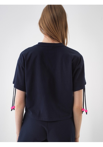 Xint Lacivert Pamuk Dokulu Oversize Tişört 602478 Xint Lacivert Pamuk Dokulu Oversize Tişört 602478