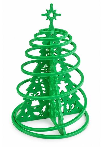 Spiral Tasarımlı Mini Yılbaşı Çam Ağacı Masaüstü Dekoru Yeşil 12 CM