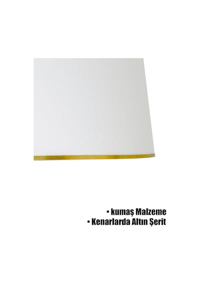 Beyaz Gold Şeritli Lambader Şapkası Beyaz