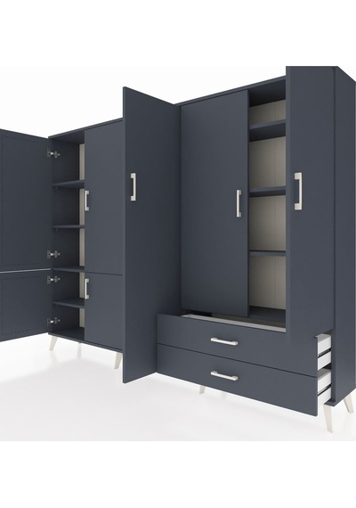 Arges Dolap 12 Raflı 2 Çekmeceli 7 Kapaklı 220x30x163 Antrasit-an Antrasit-antrasit Arges Dolap 12 Raflı 2 Çekmeceli 7 Kapaklı 220x30x163 Antrasit-an Antrasit-antrasit