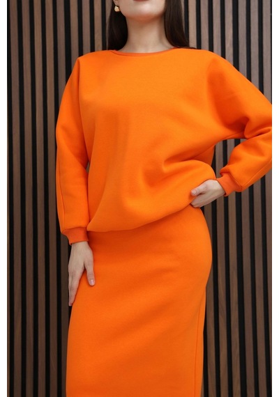 Lodmela Basic Comfort Şardonlu Etekli Takım 6073-oranj Oranj