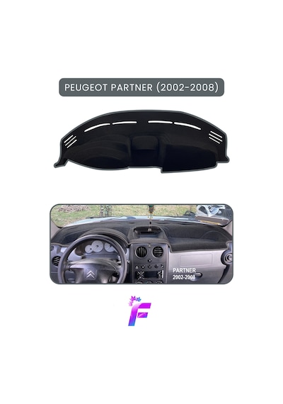 Peugeot Partner 2002-2008 Uyumlu Torpido Örtüsü Çatlama Ve Isıya Karşı Tam Koruma A2 Torpido Halısı