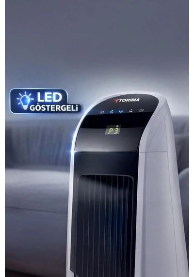 Ofis Aleti Dikey Yaz Tf001 Kule Tipi Uzaktan Kumandalı Dijital Göstergeli Elektrikli Fan Beyaz