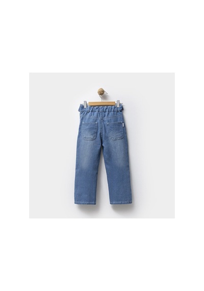 Overdo Kids Kız Çocuk 5-8 Yaş Taş Detaylı Baskılı Kot Pantolon Açık Mavi