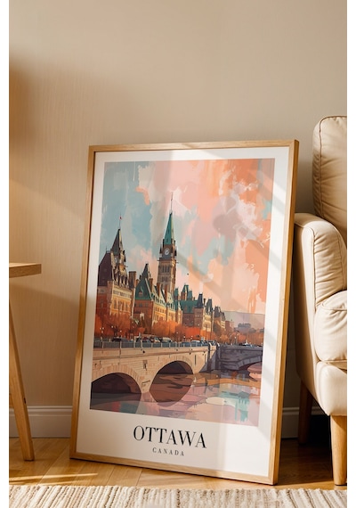 Ottawa Canada Vintage Seyahat Posteri Çerçeveli Tablo - Premium Kanada Parlamento Elit Duvar Dekoru Kayın Ottawa Canada Vintage Seyahat Posteri Çerçeveli Tablo - Premium Kanada Parlamento Elit Duvar Dekoru Kayın
