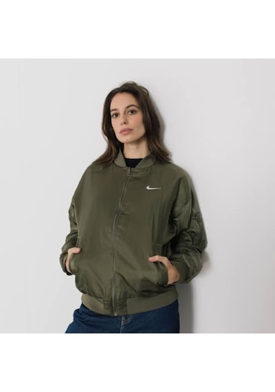 Nike Womens Sportswear Reversible Varsity Çift Taraflı Bomber Jacket Dv7876-222 Yeşil