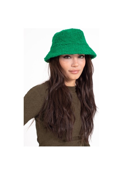 Ladycolor Şapka Kıvırcık Peluş Kumaş Yeşil Yeşil