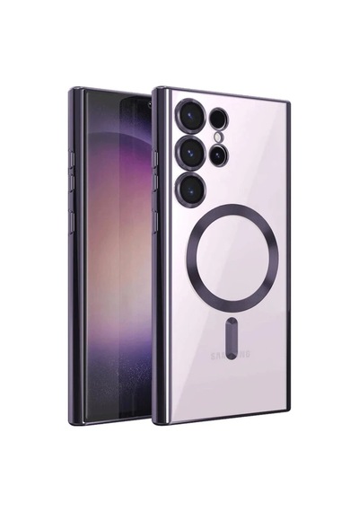 Samsung Uyumlu Galaxy S23 Ultra Kılıf Kross Magneticsafe Kapak - Mor 0.2M-Çok Renkli
