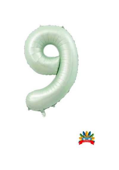Folyo Rakam Balon Retro Yeşil 34 İnc 76 Cm Helyum Gazı Uyumlu 9