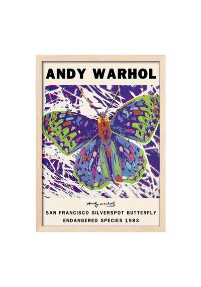 Andy Warhol Doğal Ahşap Çerçeveli Poster, Dekoratif Sanatsal Duvar Tablosu