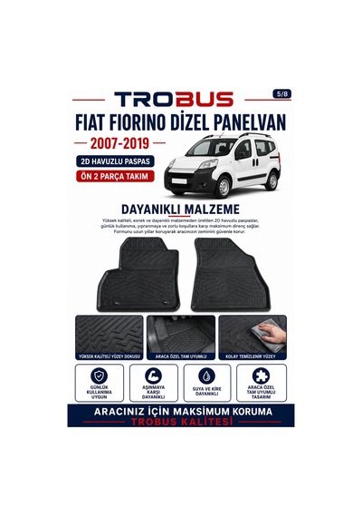 Trobus Fiat Fiorino Dizel Panelvan 2007-2019 2d Havuzlu Paspas 2 Parça
