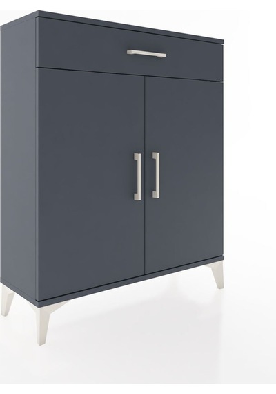 Arges Şifonyer Tek Raflı Tek Çekmeceli 2 Kapaklı 88x30x106 Antrasit-antrasit Antrasit Arges Şifonyer Tek Raflı Tek Çekmeceli 2 Kapaklı 88x30x106 Antrasit-antrasit Antrasit