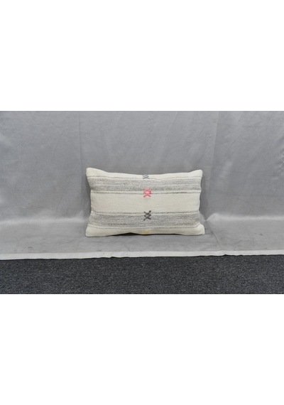 Zehra Abla Halı Yeni El Dokuma Dekoratif Lumbar Kilim Kırlent Yastık Kılıfı 6842 Çok Renkli